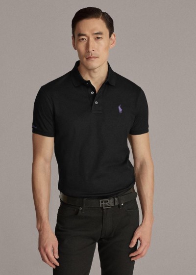 Polos Ralph Lauren Hombre Negros - Custom Slim Fit Piqué - XTNPF0849